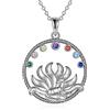 YAFEINI Collana di Volpe a Nove Code, Collana in Argento Sterling 925 con Ciondolo di Chakra, Regalo di Gioielli per Donna Ragazza (chakra)