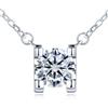 MICMIF Moissanite Diamante Collana Solitario Donna Argento 925, 1Ct 2Ct Collana Ciondolo Quadrato con Catena, Certificato GRA Gioielli Punto Luce Collana per le Donne Fidanzate Mamma