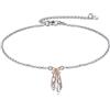 POPLYKE - Braccialetto per ragazze da danza in argento Sterling, gioielli da balletto, placcato oro rosa, braccialetti regalo per donne e ballerine