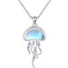 URONE Collana da medusa in argento Sterling 925, con ciondolo a forma di pietra di luna, da spiaggia e oceano, idea regalo per donne e ragazze, Argento sterling, Nessuna pietra preziosa