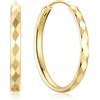 ChicSilver Orecchini Cerchio Argento 925 in Oro Bianco, 3mm Orecchini Donna Oro Misura 30mm, Orecchino Grande Anallergico Donna Ragazza, Idee Regalo per Compleaano Laurea Natale