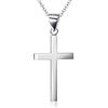 YAFEINI Silver mountain - Ciondolo a forma di croce, unisex, in argento Sterling 925, con catenina da 45,7 cm, Argento, colore: E, cod. GNX99570149X