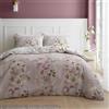 Bianca Francesca Floral - Set copripiumino matrimoniale reversibile in cotone 200 fili, con federe, colore: rosa crema