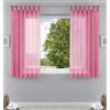 Gardinenbox 61000CN - Set di 2 tende trasparenti per soggiorno, in voile, con chiusura a nastro, 175 x 140 cm (altezza x larghezza), colore rosa
