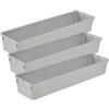 keeeper Organizer per cassetti, Ampliabile a piacere, Plastica resistente (PP), 30 x 8 x 5 cm, Pepe, Argento (Confezione da 3)