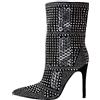 faina Stivaletti, Stivali Donna, Nero/Argento, 36 EU