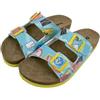 DOGO Femme Cuir Vegan Bleu Sandales - Let's Fly Motif