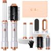 UKLISS Hair Styler brosse à air chaud 6 en 1, Hot Air Brush Spazzola ad Aria Calda per Capelli per Capelli Voluminosi Lisci Ricci - 1000W Asciugacapelli 200 Milioni Ioni Negativi Spazzola Phon