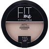 Maybelline Fit Me Matte & Poreless cipria pressata 115 avorio