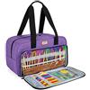 CURMIO Borsa Porta Filati, Borsa Tote per Uncinetto, Progetto di Lavoro a Maglia e Accessori, Ideale per Principianti all'Uncinetto e Amanti del Lavoro a Maglia, Solo Borsa, Viola
