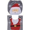 MIK funshopping Set di 2 coprisedili per WC, design natalizio, divertente decorazione natalizia per WC, coprisedile e tappeto (Babbo Natale)