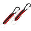CGEAMDY 2 Pezzi Portachiavi in Paracord, Portachiavi Paracord con Moschettone, Portachiavi Moschettone Paracord Corda, Moschettone Fibbia in Intrecciato, per Chiavi Campeggio(Nero e Rosso)