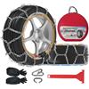HAPPYMATE Catene da Neve Automatiche, 2 Pezzi x 12 mm, Montaggio Rapido in 1 minuto delle Catene da Neve con Tenditore Automatico per Auto (misura 130)