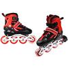 XUANYU Pattini in linea per bambini con ruote luminose pattini a rotelle rosso taglia S (regolabili 27-32) comodi e traspiranti Inline-Skates per ragazze e ragazzi adolescenti principianti