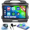 Hikity 2G+64G Android 13 Autoradio per Kia Sportage 2010-2016 con Wireless Carplay Android Auto 9Pollici Car Radio Stereo con GPS Navi WiFi DSP FM RDS Bluetooth Telecamera Posteriore MIC Mirror Link