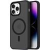 Mixroom - Cover Custodia Bumper Opaco per iPhone 11 PRO Max Compatibile con MagSafe Accessori Cerchio Magnetico Integrato Retro Semitrasparente Bordo Morbido in TPU Silicone Nero