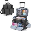 CURMIO Borsa da Lavoro per Insegnanti con Rotelle, Trolley per PC Portatili Fino a 15,6, Borsa Trolley Insegnante per Materiale didattico, da Uufficio, l'artigianato o Scrapbooking, Nero