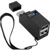 HATMINI Hub USB a 3 porte, adattatore di espansione USB maschio a femmina 2 pezzi splitter da 90 gradi 1 porta USB 3.0 e 2 porte USB 2.0 Dati per il collegamento di disco rigido (USB A)