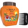 HealthLuxe Skala - Crema condizionante al mango e noci del Brasile, 1 kg, include pettine a denti larghi, ideale per capelli lisci, crespi, secchi, ricci, grassi, deboli e danneggiati. Senza solfati, parabeni,