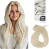 Rich Choices Extension Capelli Veri Clip Biondo chiaro Extension per Capelli Veri 35cm 5Pcs Clip Estensioni Remy Human Hair Lisci Naturali Umani Posticci Clip in Extensions (60g #70 Biondo Bianco)