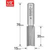 Trend Fresa per scanalature diritte 2 taglienti TCT, 1/2, Ø15x35mm