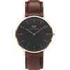 DANIEL WELLINGTON - Orologio da uomo di 40 mm, DANIEL WELLINGTON CLASSIC NERO ST MAWES ORO ROSA DW00100124