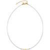 JEWELS BY LEONARDO Leonardo Ciao Doro 022118 - Collana in acciaio inox, con perle in filigrana, colore: Bianco/Oro, 40 cm, Acciaio inossidabile, Nessuna pietra preziosa