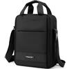 zhongningyifeng Borsa a tracolla da uomo in nylon formato A4, Borsa da messaggero impermeabile casual nera per lavoro, viaggi, attività all'aperto