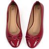 Dernolsea Ballerine da donna, in pelle verniciata, con fiocco, punta arrotondata, pieghevoli, senza lacci, scarpe da ballerina, Rosso vinaccia, 37 EU
