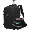 Hynes Eagle 42 Litri Borsa Da Viaggio Zaino Trolley Da Con Rotelle Borsa Da Viaggio a Mano per Uomini E Donne 17 Pollici Con Taschino per Bottiglia D'acqua 54x35x23cm (Nero, Packing Cubes)