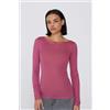 Tezenis Maglia Maniche Lunghe Barchetta Pizzo/lana Merino Donna Rosa
