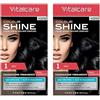 Vitalcare | Colourshine - Colorazione Permanente Professionale, Tinta Capelli Senza Ammoniaca, Tintura Capelli con Cheratina e Olio di Macadamia, n° 1, Nero (Confezione da 2)