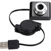 Ausla Webcam USB 2.0 con Clip per PC con Cavo Retrattile, Risoluzione 640 X 480, Plug and Play, Cavo Telescopico, Base con Morsetto per Monitor