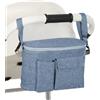 Ruspela Organizzatore per passeggino Borsa per carrozzina Borsa per passeggino Organizzatore impermeabile universale con portabicchieri per passeggino(Blu)