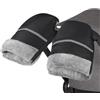 WD&CD Guanti Passeggino, Carrozzina Guanti con Striscia Riflettente, Guanti Passeggino Scaldamani, Cerniera Guanti Antigelo Universali Impermeabili Extra Spessi Caldi per Passeggino (Nero Cerniera)