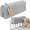 Totsy Baby Paracolpi lettino neonato antisoffoco 70 cm - Protezione schiuma per lettino fasciatoio e culla per i bordi del letto o della culla per bambini da 1 a 3 anni Velluto a coste Grigio Chiaro B