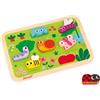 Janod - Chunky puzzle Il Giardino - Legno FSC - 7 Pezzi - Sviluppa Abilità Fino-Motorie, Concentrazione e Immaginazione - Dai 18 Mesi, J07120