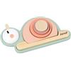 Janod - Chiocciola Impilabile Multisensoriale Sweet Cocoon - 6 Pezzi in Legno FSC da Impilare - 4 Blocchi Sensoriali - Gioco Multisensoriale - Abilità Fino-Motorie e Tatto - Dai 12 Mesi, J04052