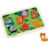 Janod - Chunky Puzzle La Foresta - Legno FSC - 7 Pezzi - Sviluppa Abilità Fino-Motorie, Concentrazione e Immaginazione - Dai 18 Mesi, J07123