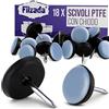 Filzada® 18 Piedini per Mobili in Teflon con Chiodo - Ø 19 mm (Tondo) - Piedini Teflon incl. Viti - Scivoli per Mobili