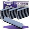 Filzada® 24x Piedini per mobili autoadesivo in Teflon - 70 x 19 mm (quadrato) - Scivoli per mobili professionali/scivoli per tappeti in PTFE (Teflon)