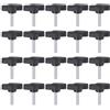 QUARKZMAN 20 Pezzi Manopole Aletta T Viti Testa Zigrinata M4 x 20mm Filettatura Maschio Standard Manopole T Plastica Maniglie Manopole Serraggio Mano Vite Testa Zigrinata, Nero