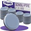 Filzada® 26x Piedini per mobili autoadesivo in Teflon - Ø 30 mm (tondo) - Scivoli per mobili professionali/scivoli per tappeti in PTFE (teflon)