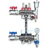 Wärmer System Acqua riscaldamento a pavimento 2 porte Collettore completo con raccordi per tubi, valvole a sfera di isolamento principale, unità di estremità del manometro, riempimento valvola di scarico