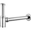Tayqwiheva Sifone per lavandino, cromato, sifone tubolare per lavabo, 1 1/4, adatto per sifone, tubo di scarico del bagno, tubo di scarico regolabile in altezza, antiodore, con guarnizioni e rosetta