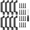 SAMSYOKI 8 Pezzi Maniglia Porta Scorrevole Nero Maniglie per Porte in Ghisa Robuste dal Design Vintage Maniglie per Mobili con Viti e Cacciavite per Porte di Capannoni Garage Armadi Credenza