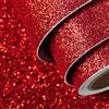 FunStick Carta da Parati Adesiva Rosso Glitterata Rotolo Carta Decorativa Adesiva per Mobili Armadio Comodini Rosso Fantasia Pellicola Adesiva per Mobili Bambini Carta Regalo Compleanno 40CM×2M