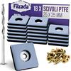 Filzada® 18x Piedini per mobili in Teflon da avvitare - 25 x 25 mm (quadrato) - Piedini per mobili/tappeti scorrevoli PTFE (Teflon) incl. viti