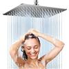 weiclianhp Soffione Doccia Quadrato 30 x 30 cm, in Acciaio Inox 304, Ultra Sottile con 144 Ugelli Anticalcare, Regolabile a 360°, Installazione a Parete o Soffitto, Facile da Pulire