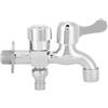 Natudeco Rubinetto, Rubinetto a Doppia Uscita a Parete G1/2in Lega Argento Rubinetto per Piscina Mop per Lavatrice a Raffreddamento Singolo rapido